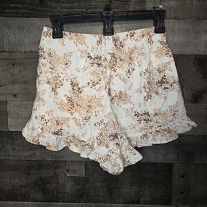 abercrombie and fitch floral ruffle shorts